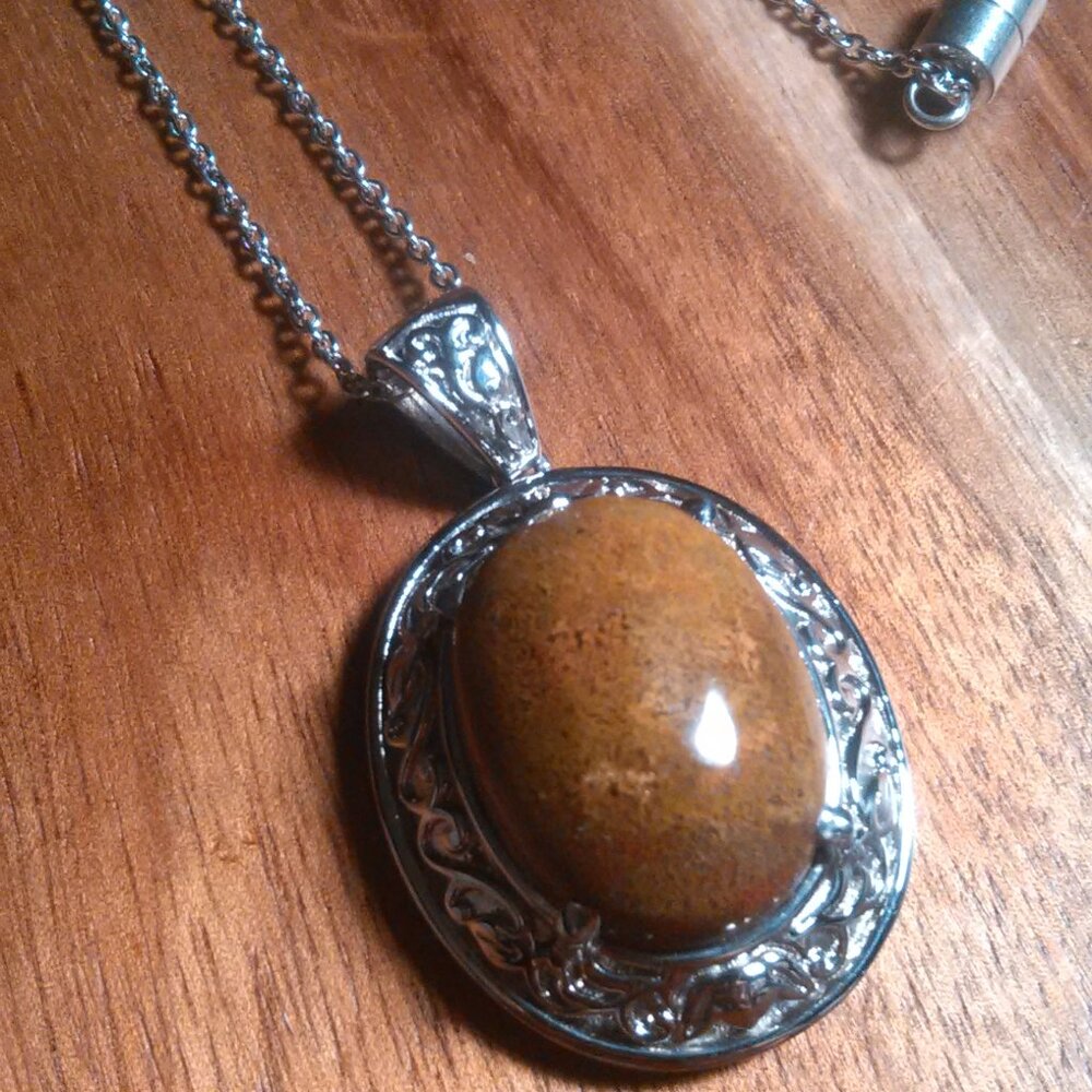 Aqua Nueva Moss Stainless Steel Pendant Necklace